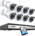 8CH 5MP Lite Home Security Camera System with 8pcs 1080P Bullet Cameras D419