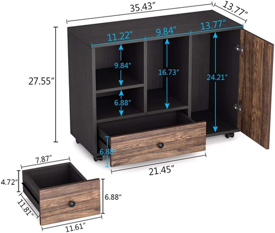 2 Drawer Mobile File Cabinet with Wheels P786950