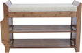 2 Tier Bamboo Shoe Bench with Seat Cushion S2516