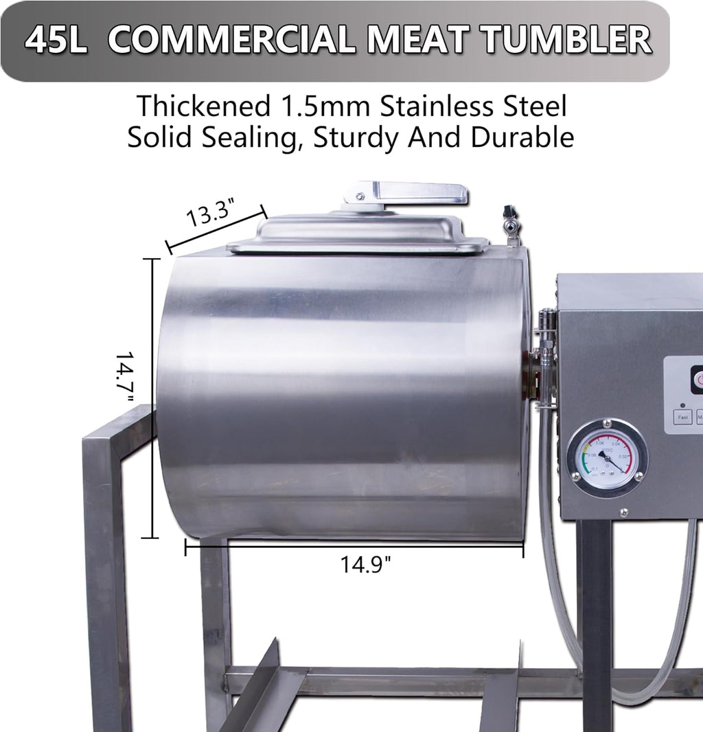 Stainless Steel Meat Tumbler 90lb Vacuum Curing Machine N1662