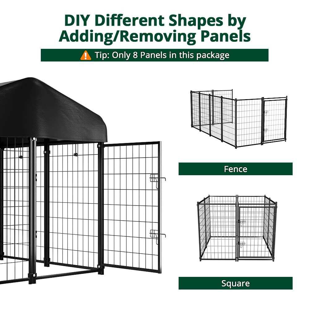 Outdoor Dog Kennel with Roof Waterproof Cover 4ft x 4ft x 4.5ft M91861