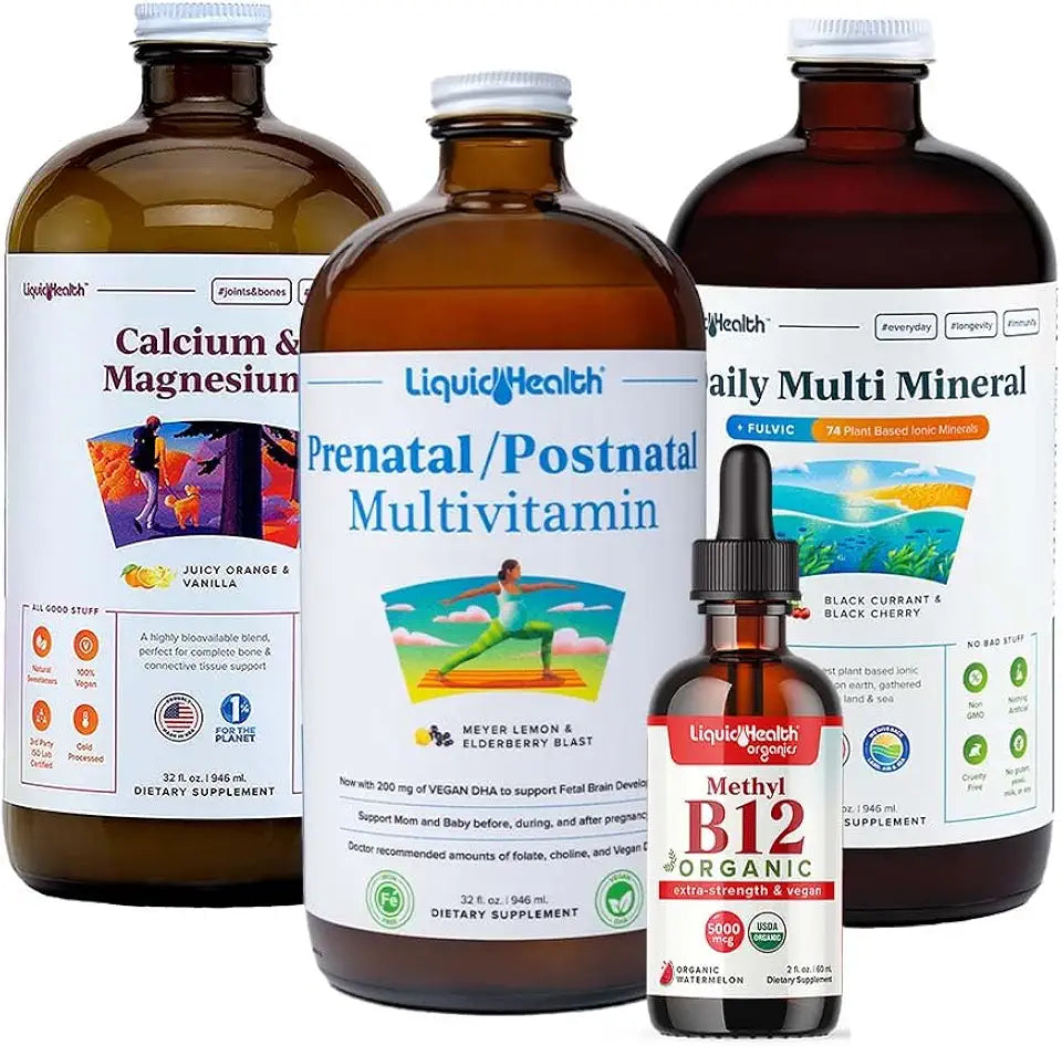 Women's Liquid Multivitamin Bundle with Calcium & Magnesium & Vitamin B12 Drops E59090