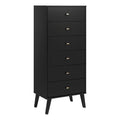 Black 6 Drawer Wood Tall Chest D198383