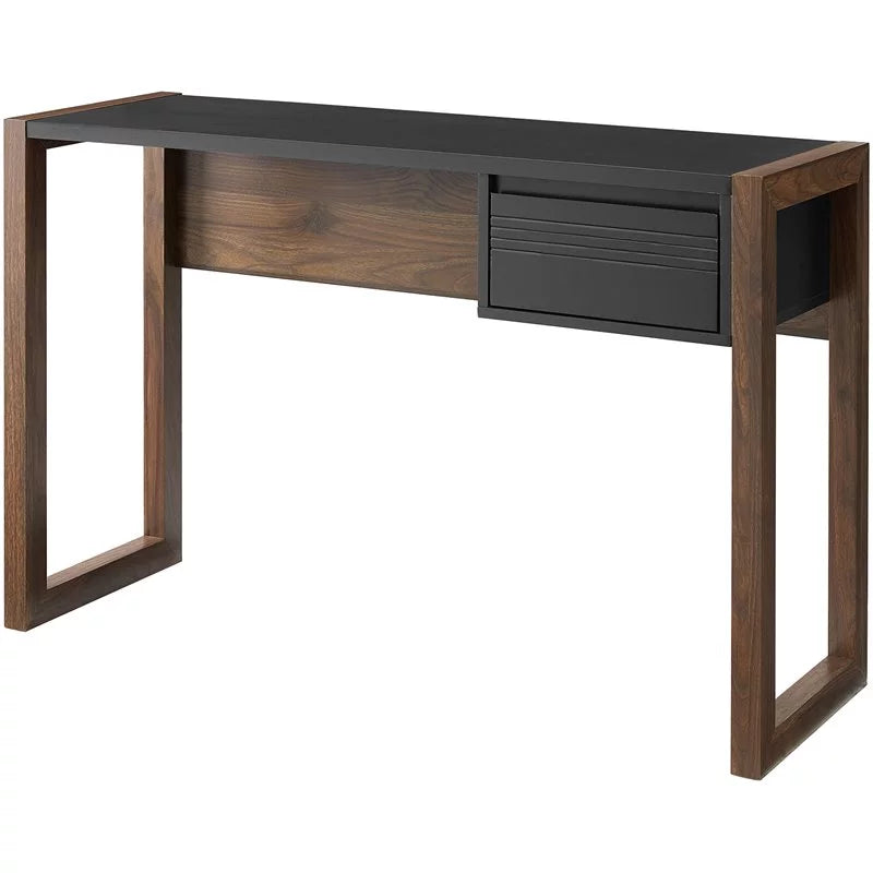 Dark Walnut Black 1 Drawer Engineered Wood Writing Desk H6161