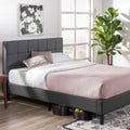 Grey Upholstered Platform Bed Frame A105198