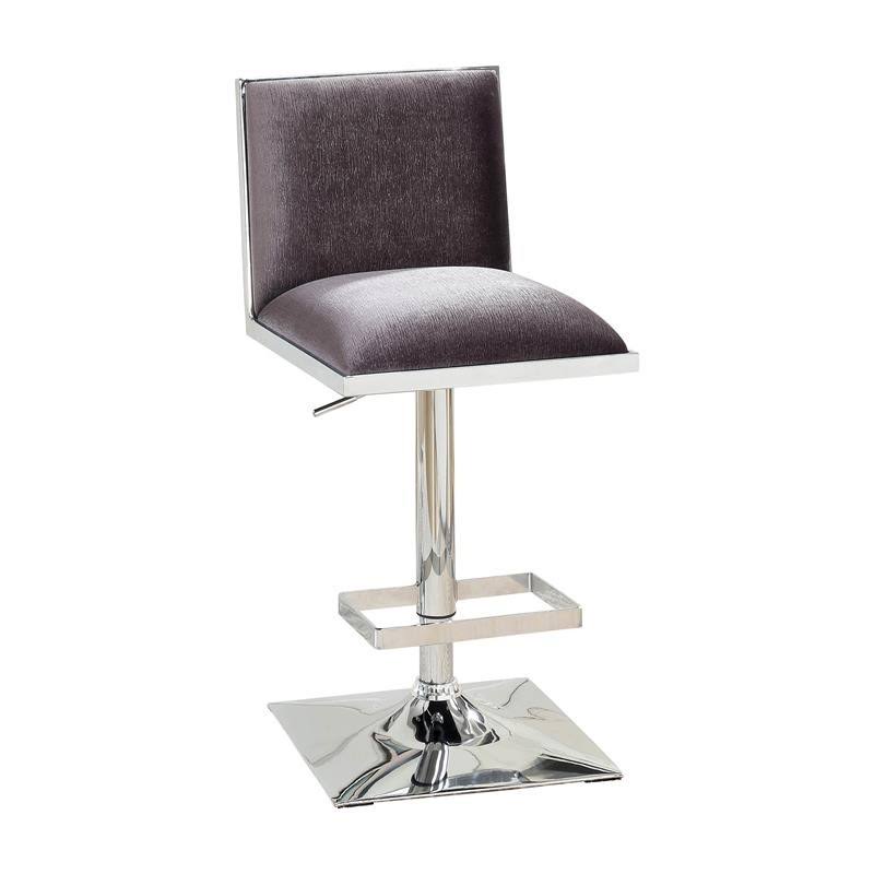 Gray Fabric Swivel Bar Stool with Metal Base C818385
