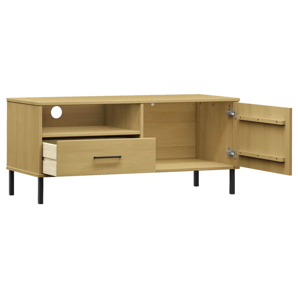 Pine Wood TV Cabinet with Storage Drawer, Door and Shelf D85286