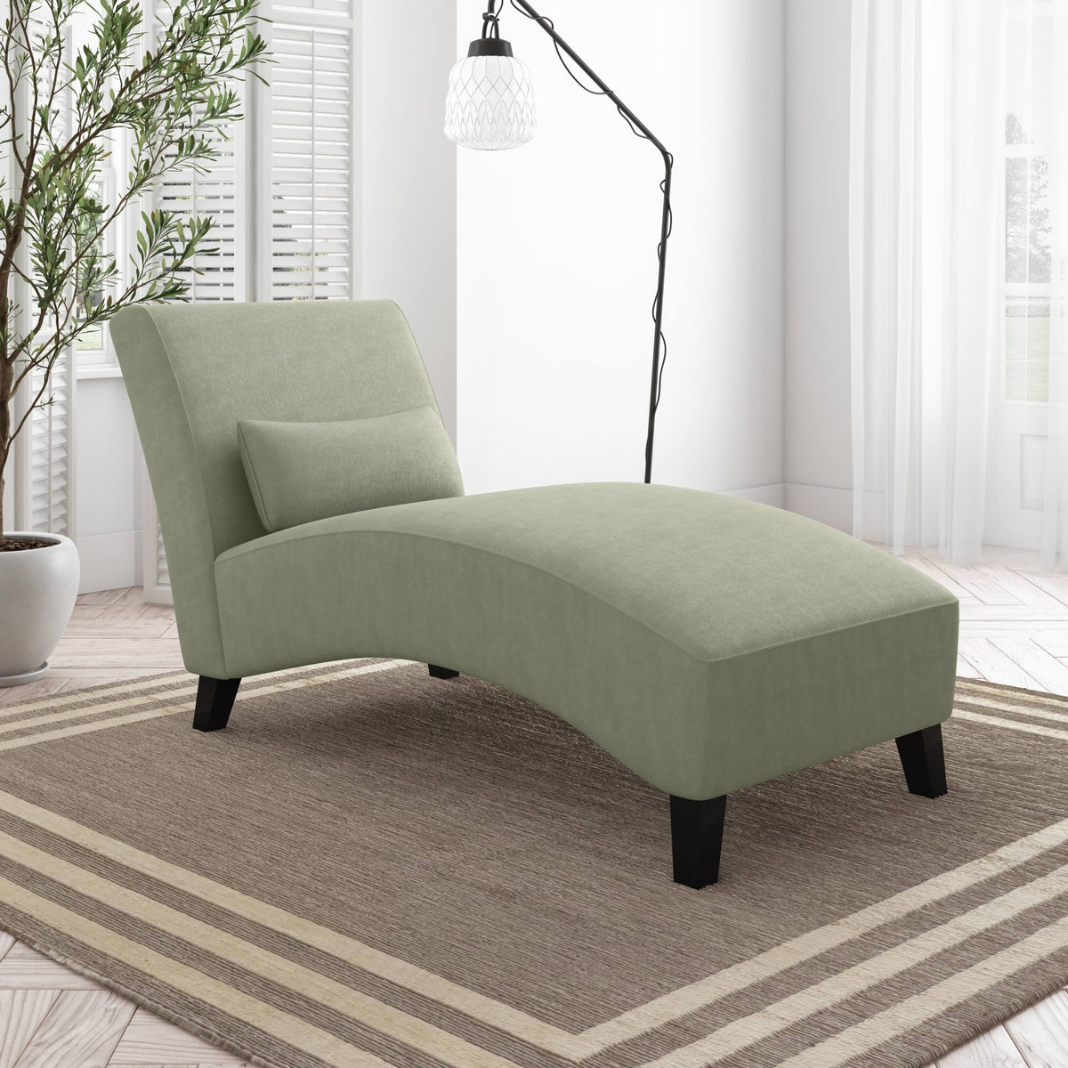 Navy Blue Velvet Chaise D552742