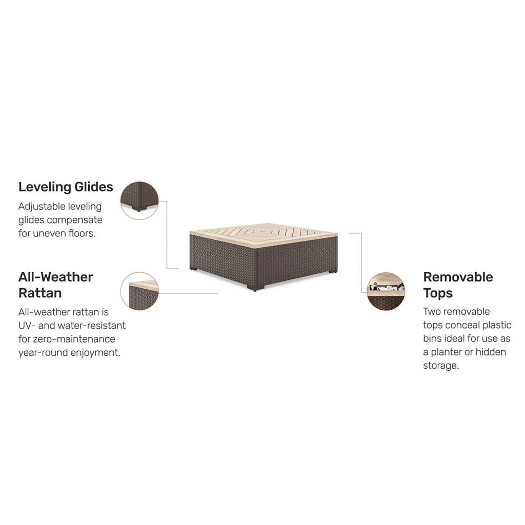 Brown Rattan Outdoor Coffee Table Q21880