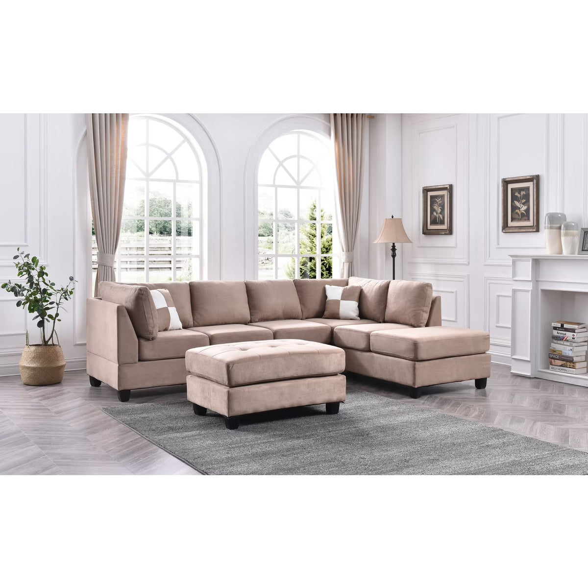 Mocha Sectional (3 Boxes) J18100