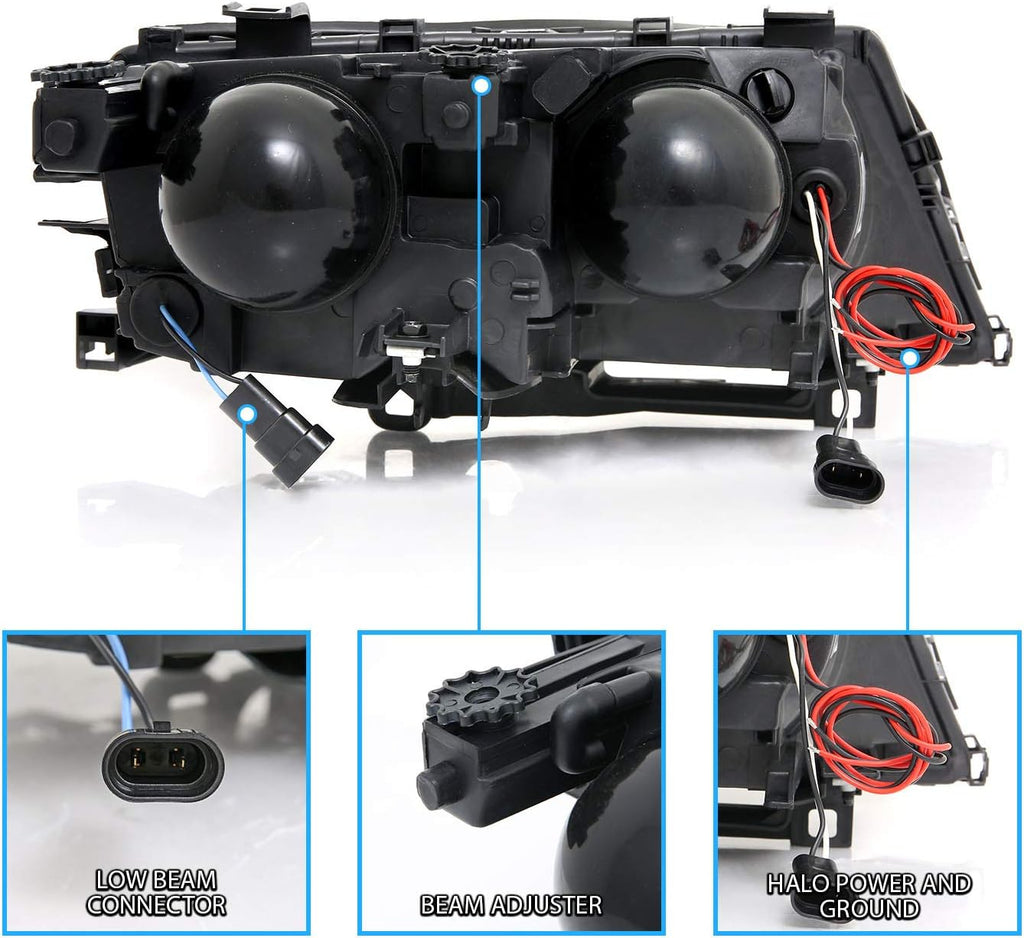 Black Projector Headlights for BMW 3 Series E46 4 Door D4431