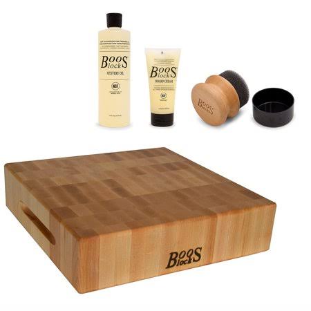 Brown Chopping Block with 3 Piece Maintenance Set D9698