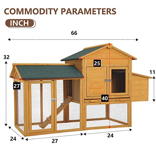 66 Inch Wood Chicken Coop L3531