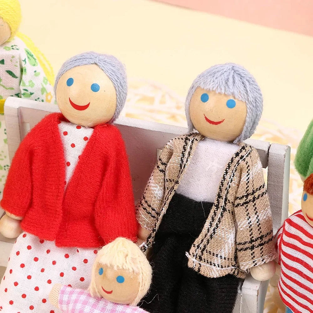 7pcs Wooden Doll Family Educational Toys G734465