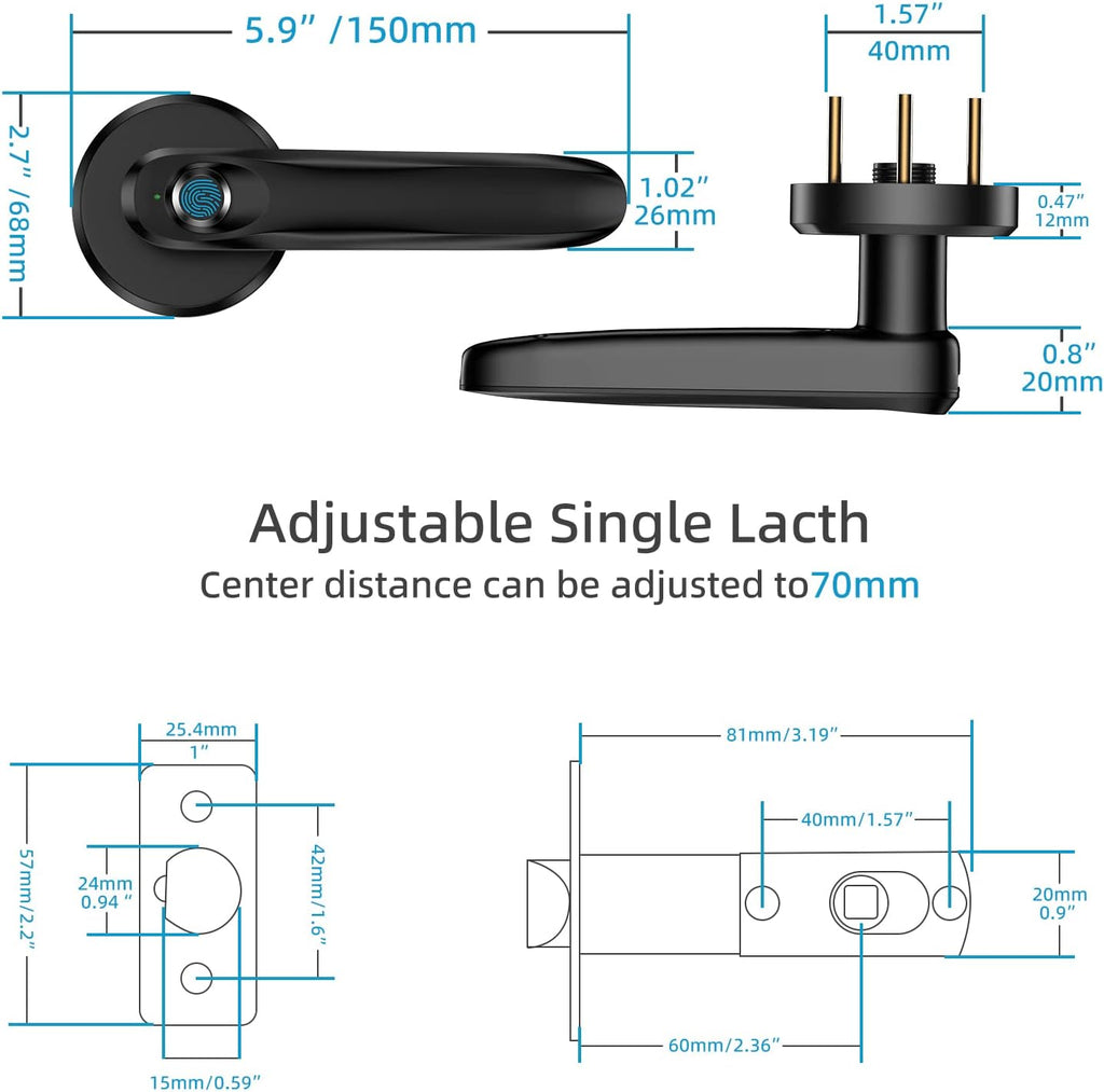 Fingerprint Door Lock, Keyless Entry Door Knob, Pack of 2 G649662