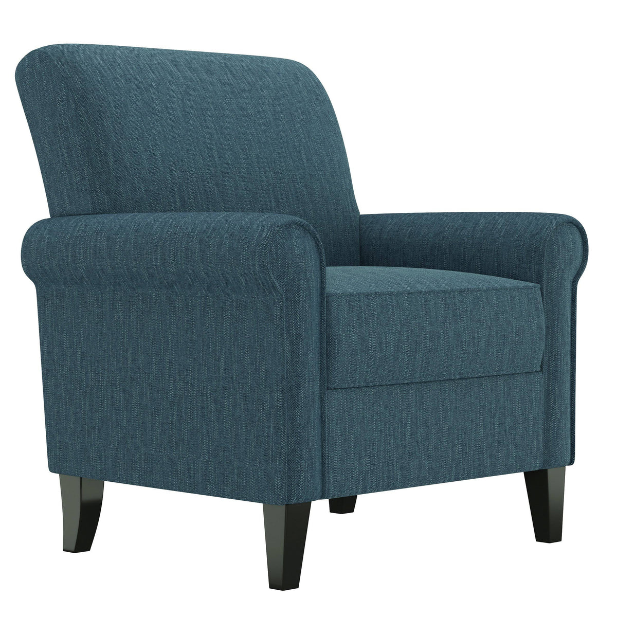 Caribbean Blue Herringbone Rolled Armchair B229837