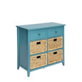 Teal Wood Veneer 6 Drawers Accent Chest K4976