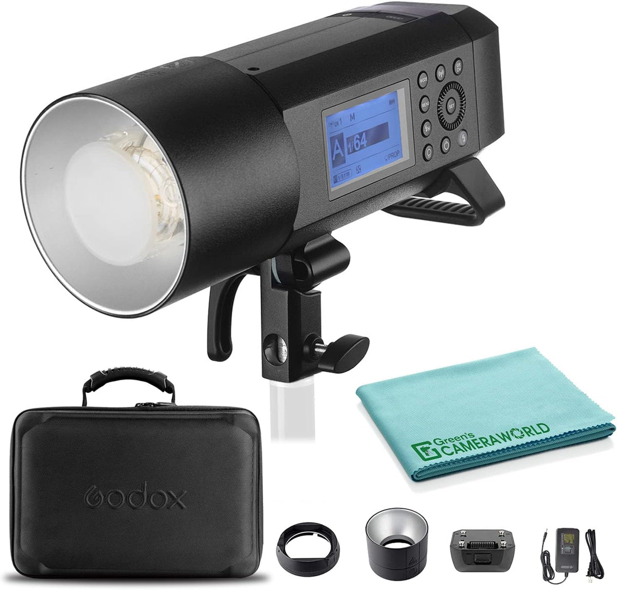 Outdoor Flash Bundle with Flash Tube, Battery Pack, Power Cord, Reflector, Adapter Ring, Carrying Bag, and Cleaning Cloth R9855