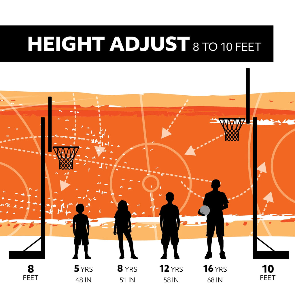 Adjustable Portable Basketball Hoop 48 inch Polycarbonate A11658