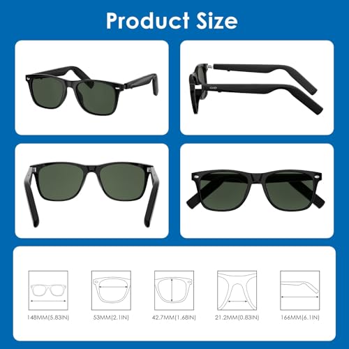 Bluetooth Sunglasses with Polarized Lens and Built-in Mic & Speakers Y14458