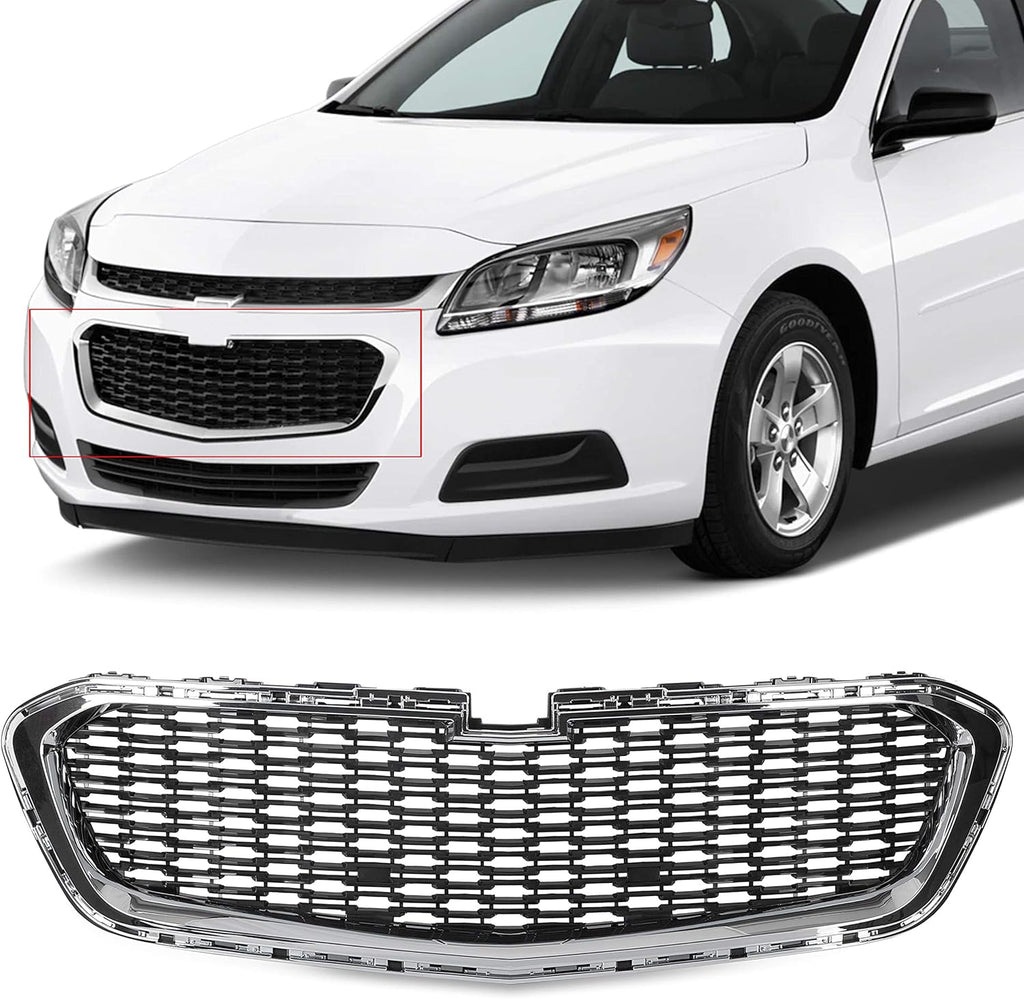 Front Center Grille With Chrome Molding Black Plastic Pack of 2 K887952