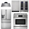 36 Gas Range, Range Hood, Refrigerator, Dishwasher, Wine Cooler E591179