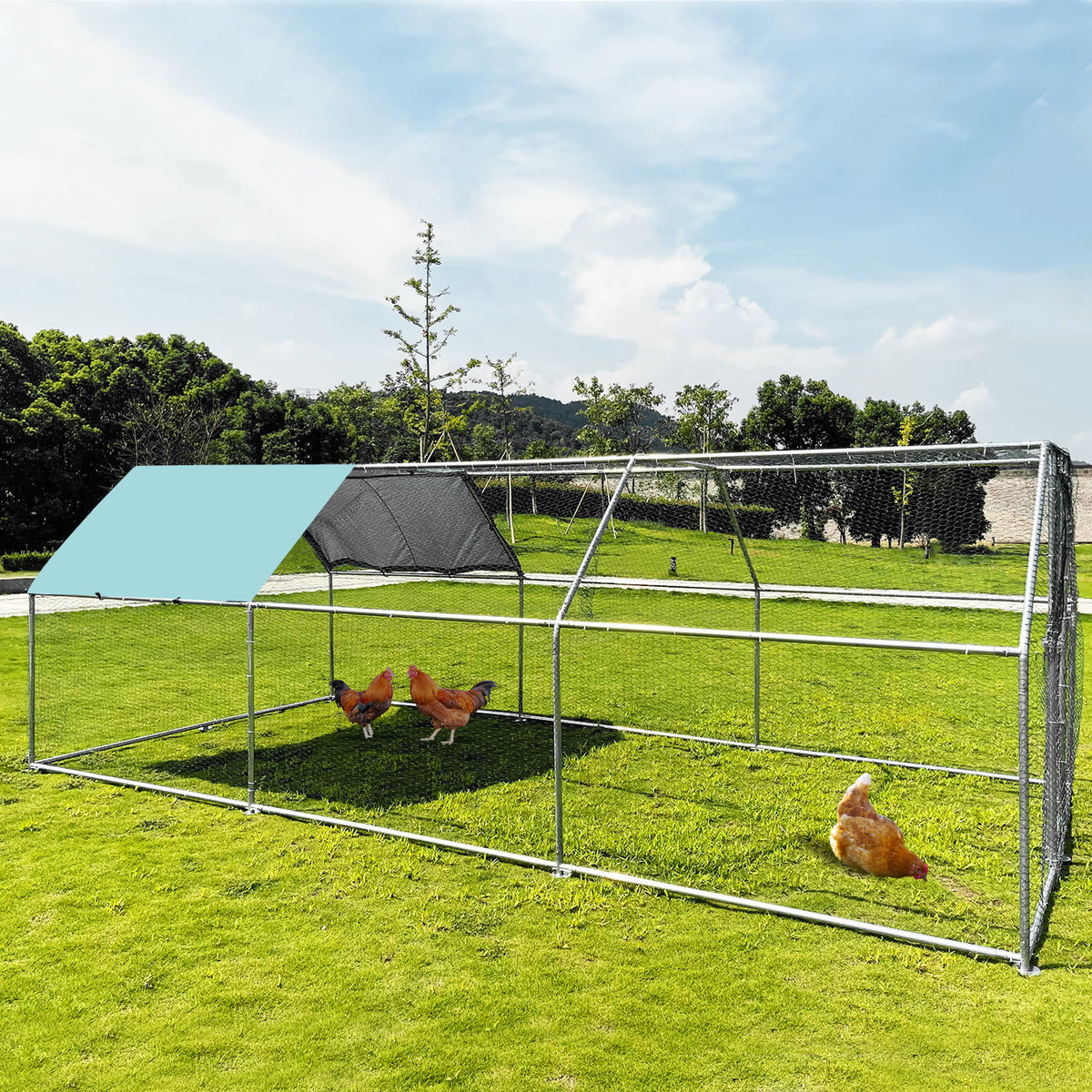 Extra Large Walk in Metal Chicken Coop 9x18ft C361