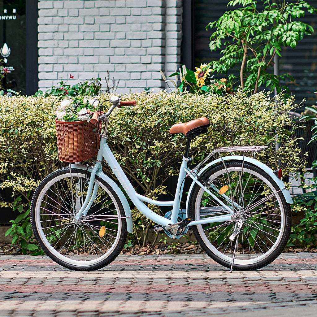 26 Inch Cruiser Bicycle with Basket Rack M7704