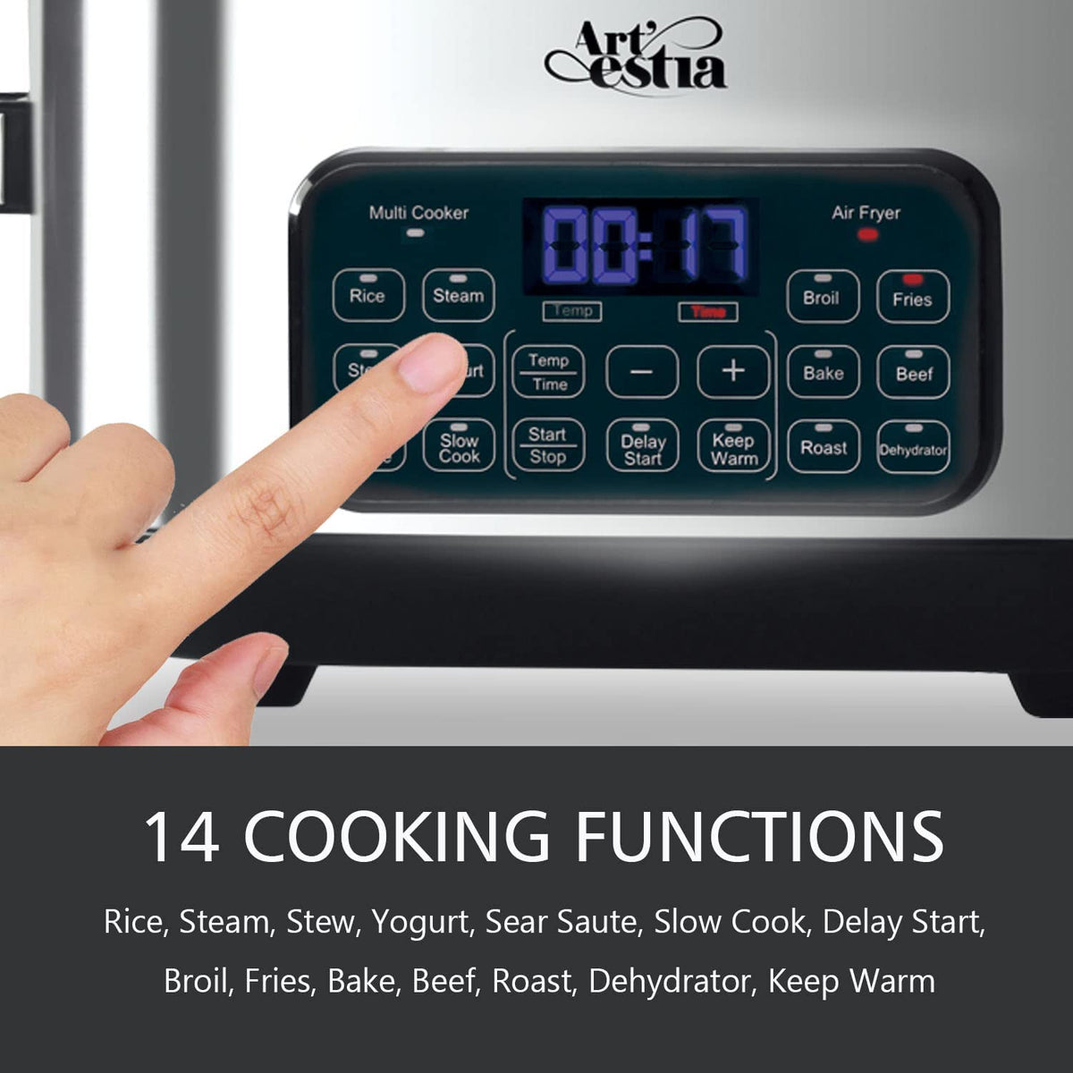12-in-1 Multi Cooker with 6.5 QT Removable Cooking Bowl L100
