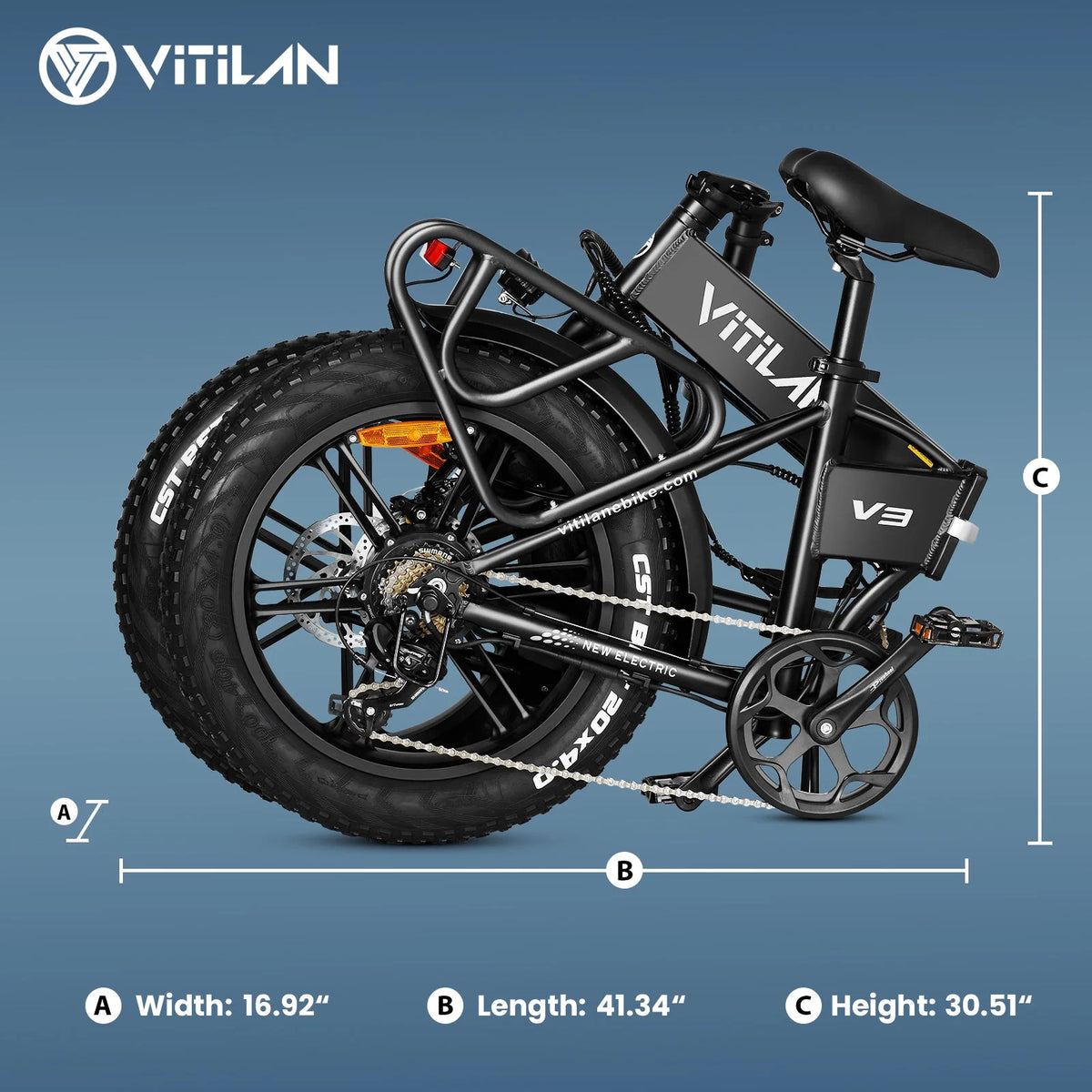 750W Folding Electric Bike 20 Inch 4.0 Fat Tire 48V 13AH Removable Battery T6566