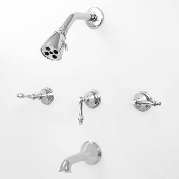 Three Valve Tub & Shower Set Satin Nickel PVD J72757