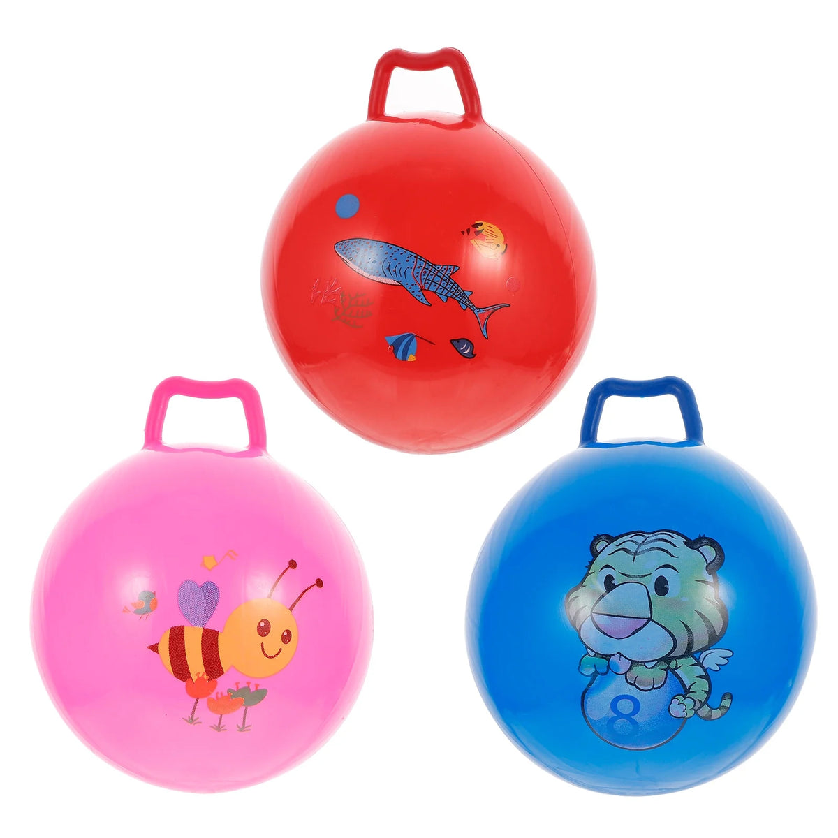 3Pcs Inflatable Hopper Balls with Handle Z54806