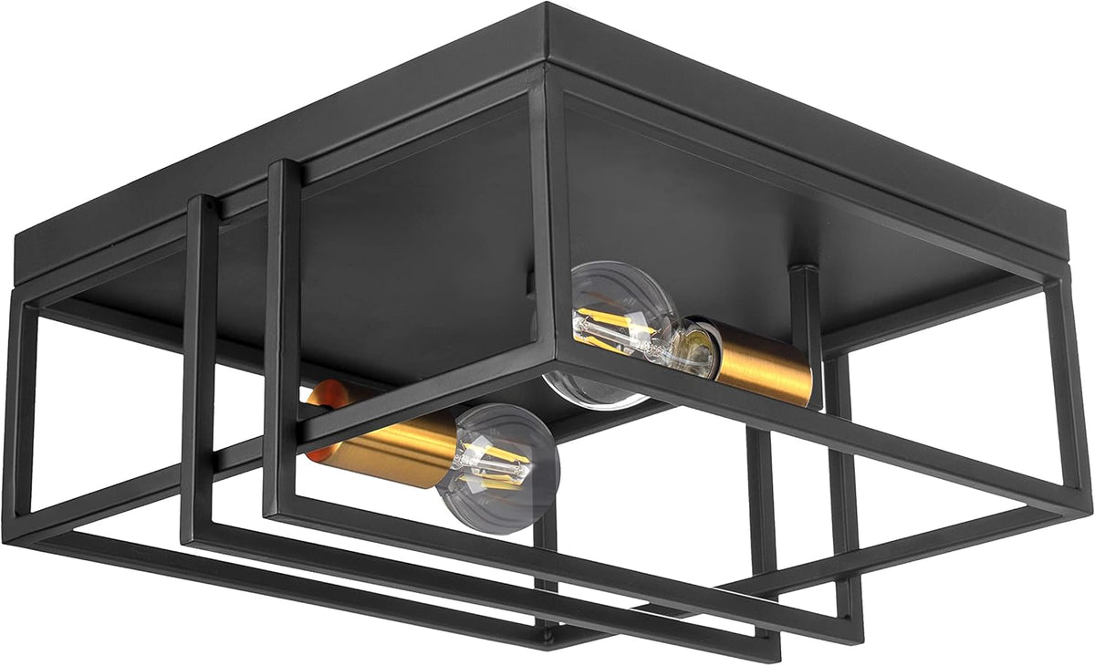 Black 3-Light Flush Mount Ceiling Light C26011