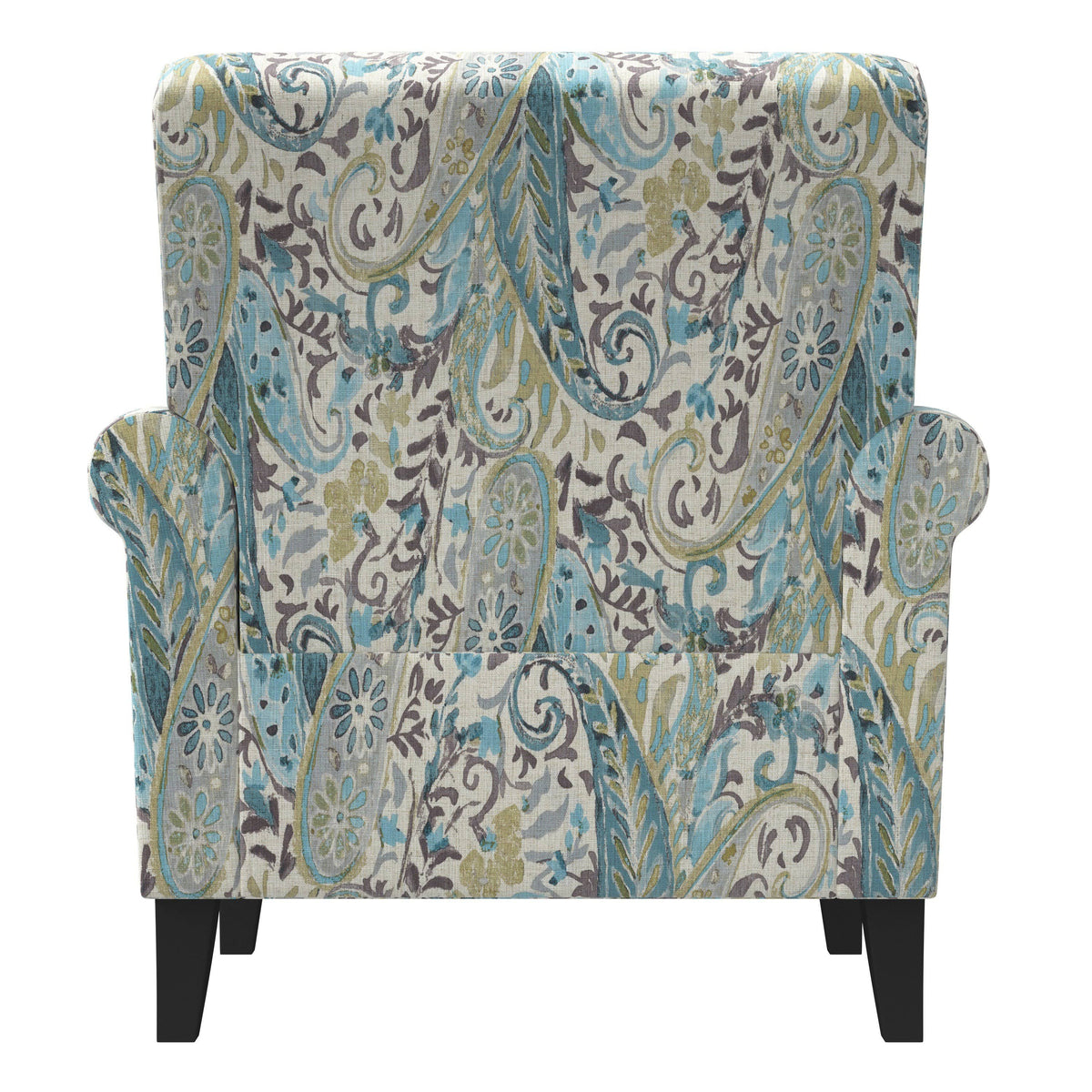 Caribbean Blue Herringbone Rolled Armchair B229837