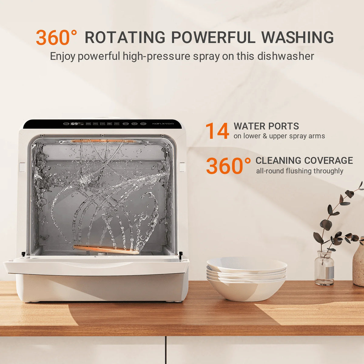 Portable Countertop Dishwasher with 5L Built-in Water Tank L913465
