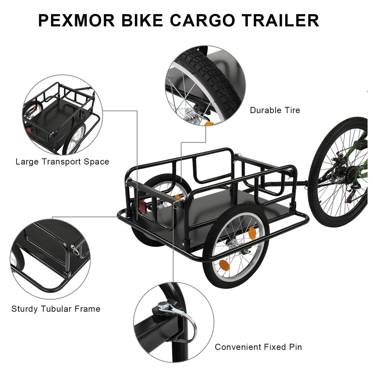 Foldable Bike Cargo Trailer with 16" Wheels C224