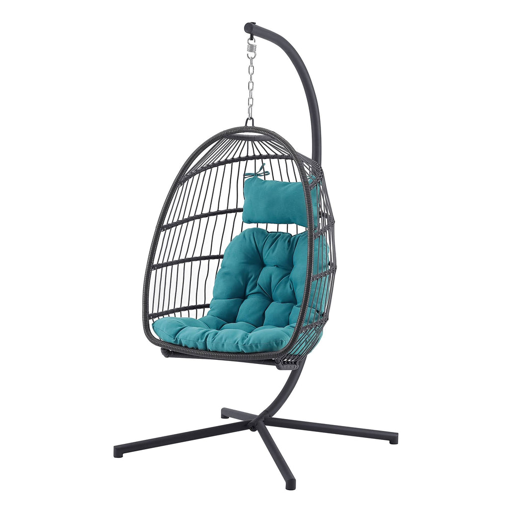 Grey Teal Swing Egg Chair with Stand B2093