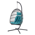 Grey Teal Swing Egg Chair with Stand B2093