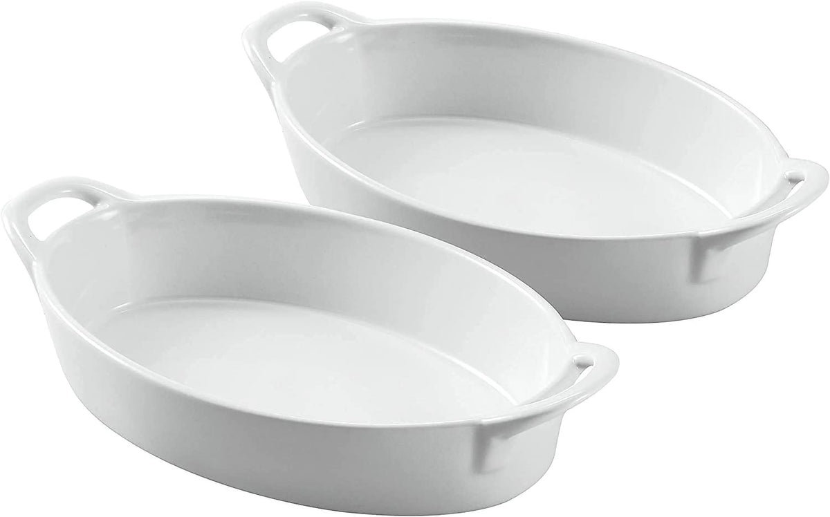 Set of 2 Oval Porcelain Baking Dishes A896769