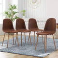 Set of 4 Faux Leather Dining Chairs with Metal Legs B87208