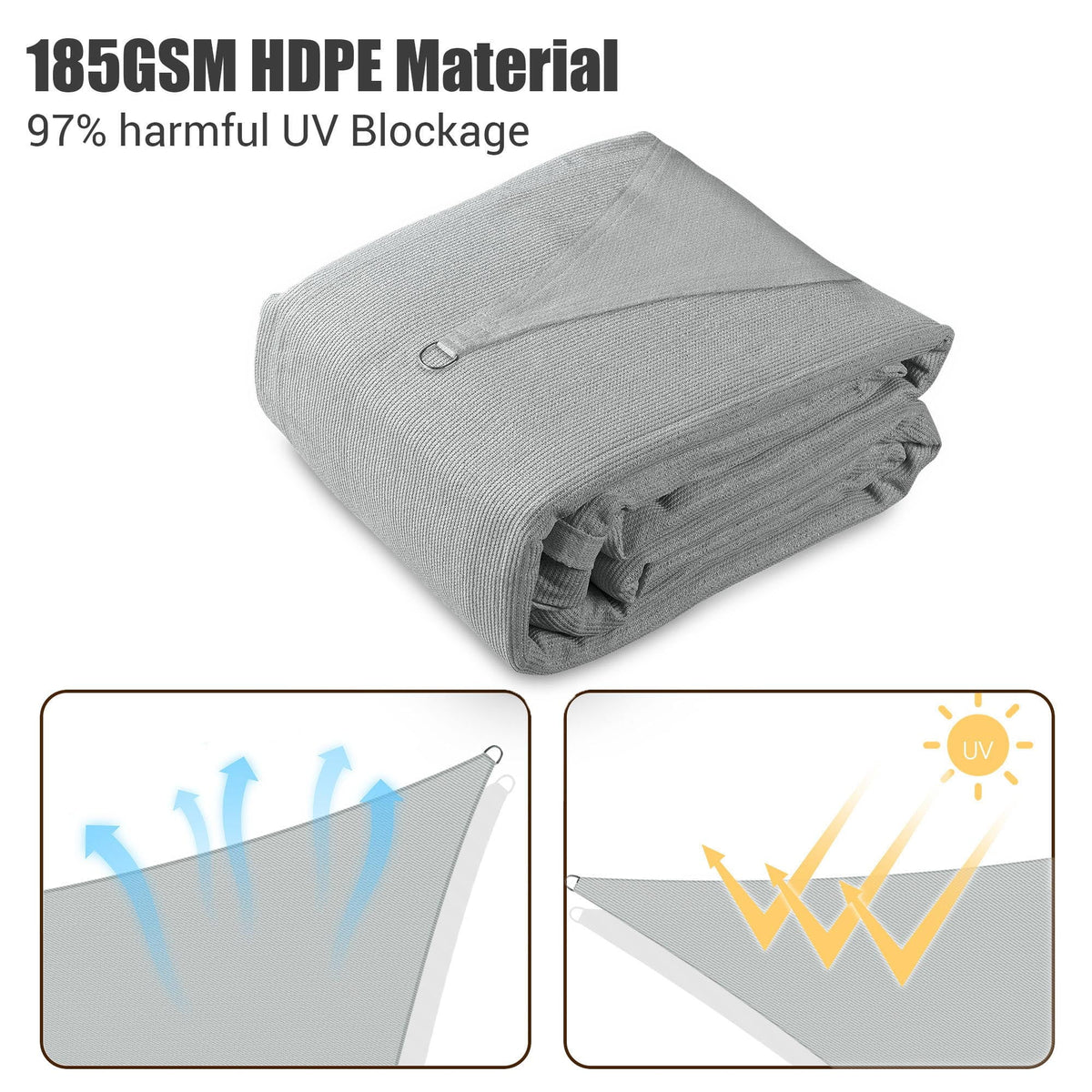 16x12' Rectangle Sun Shade Sail Canopy H7377