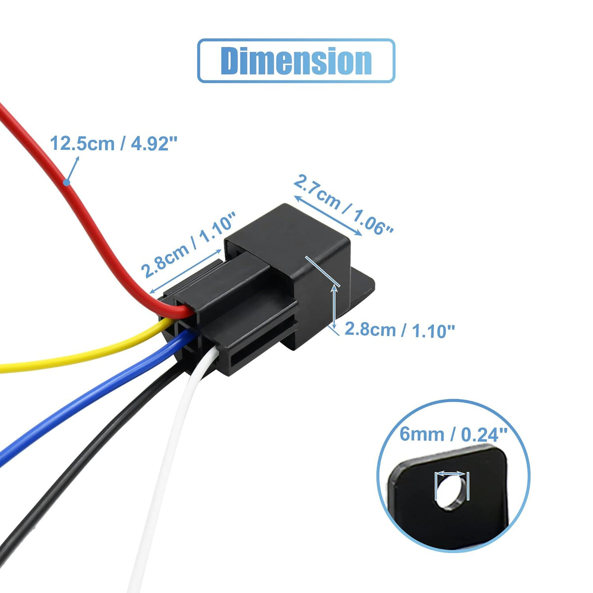 5 Pin DC 48V 40A Car Motor Fuse Relay Switch with Harness O8061