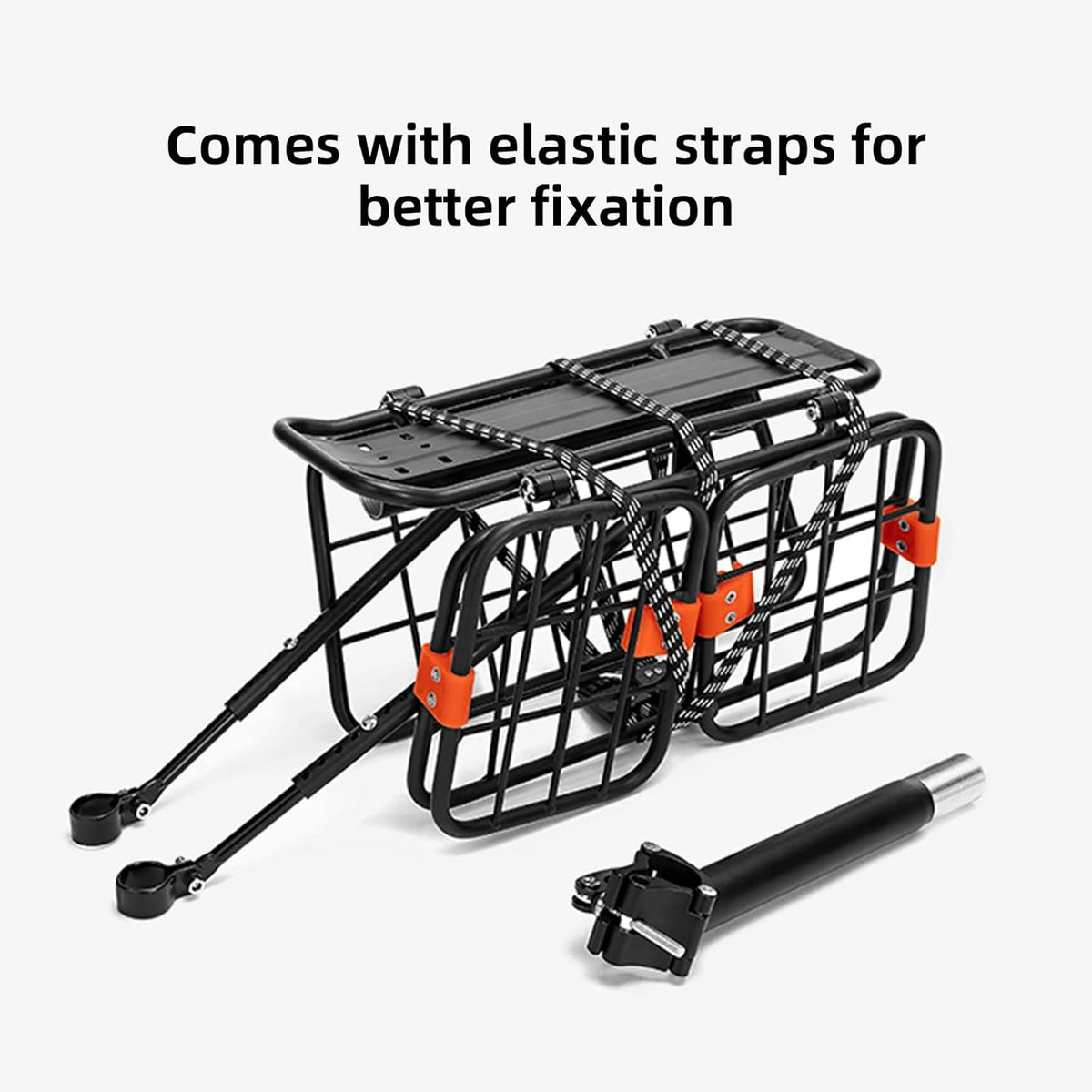 Bike Rear Rack with Basket, 165 LB Load, Aluminum Alloy, Quick Release, Pack of 2 I732
