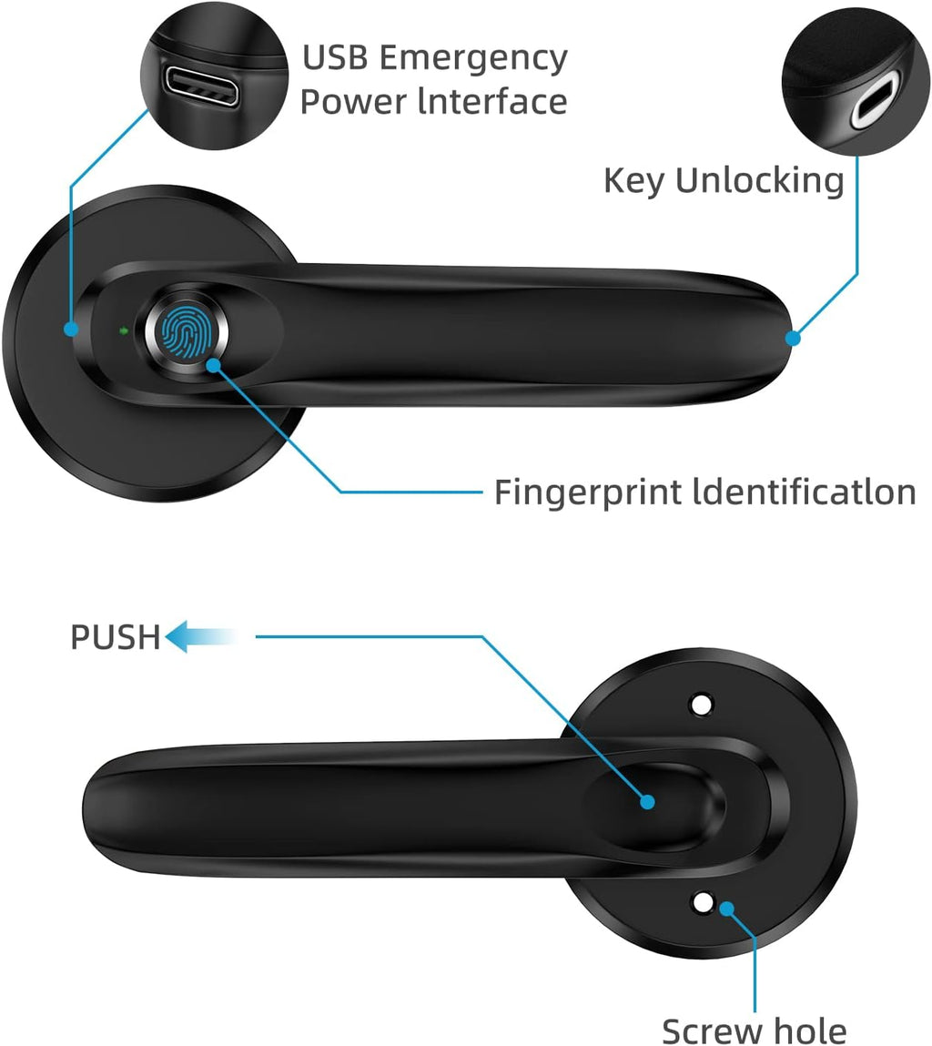 Fingerprint Door Lock, Keyless Entry Door Knob, Pack of 2 G649662