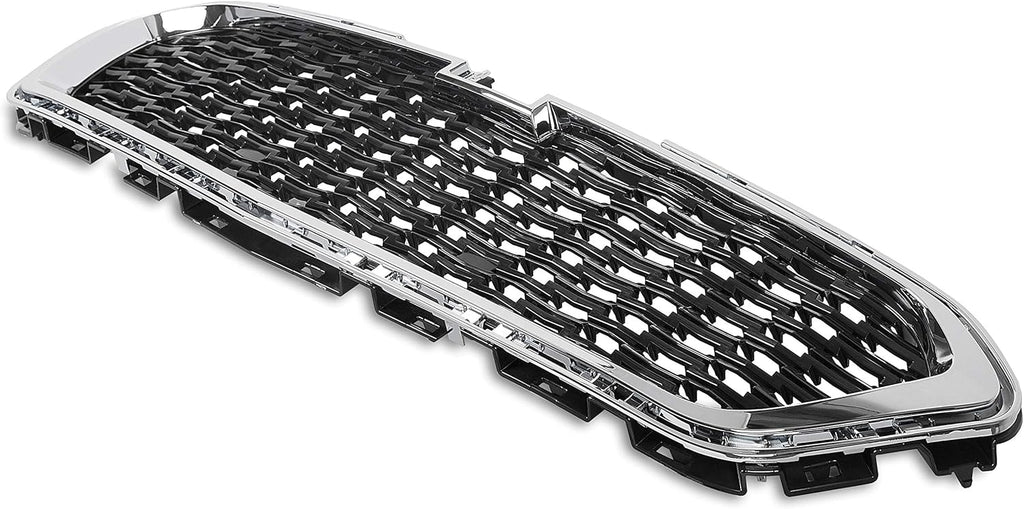 Front Center Grille With Chrome Molding Black Plastic Pack of 2 K887952