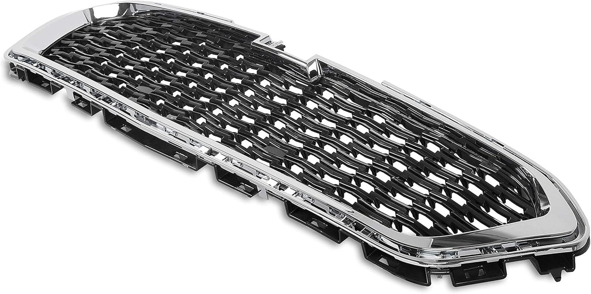 Front Center Grille With Chrome Molding Black Plastic Pack of 2 K887952
