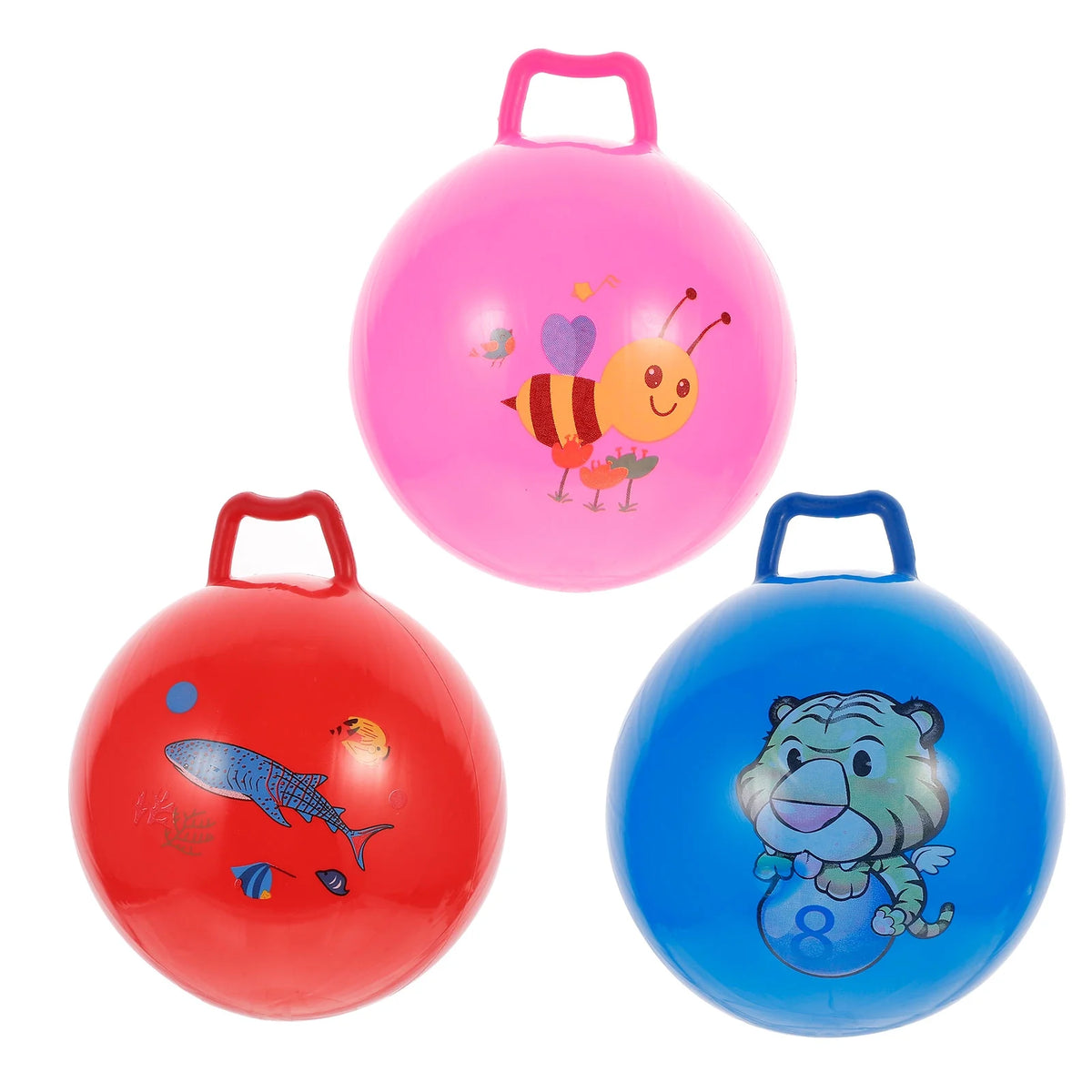 3Pcs Inflatable Hopper Balls with Handle Z54806