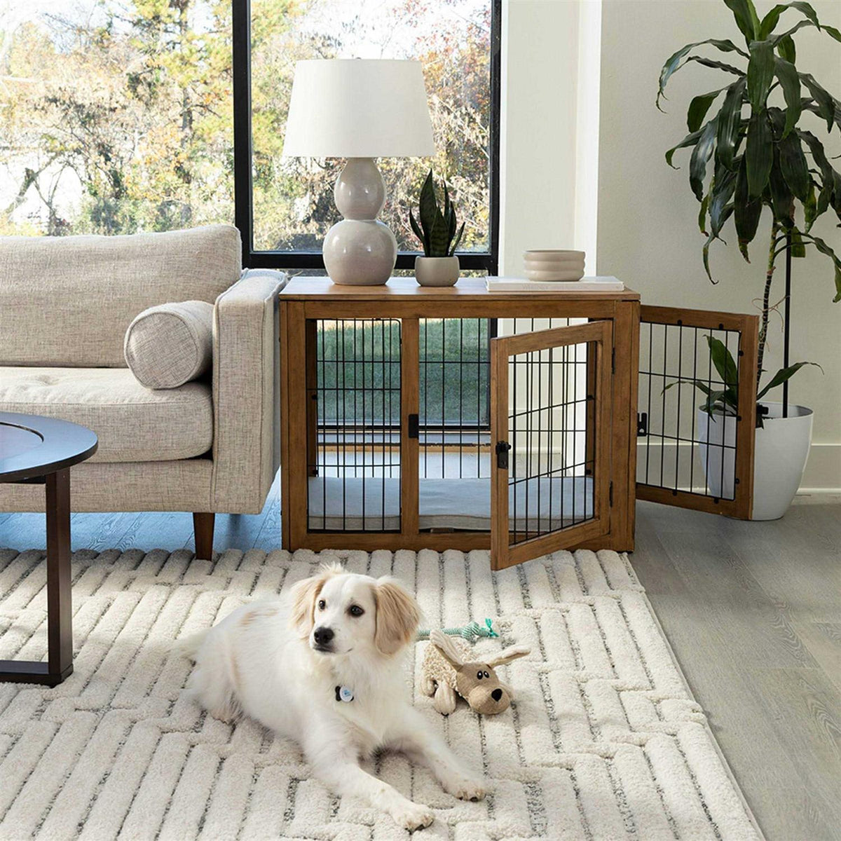 Furniture-Style Dog Crate with Double Doors W294