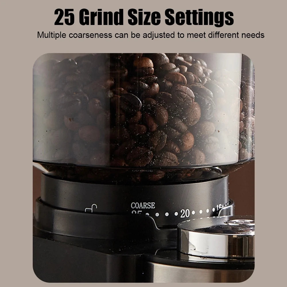 Electric Burr Coffee Grinder with 25 Grind Setting Black S24680
