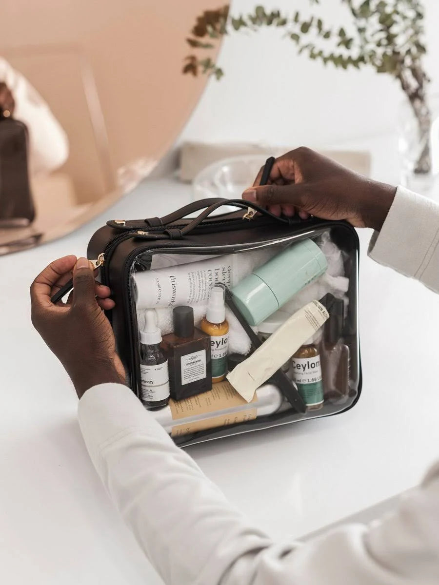 Clear Cosmetic Case Black One Size G295